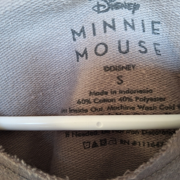 Disney Hoodie Gray MINNIE SzXS Juniors Long Sleeves Plain Back - Picture 2 of 6